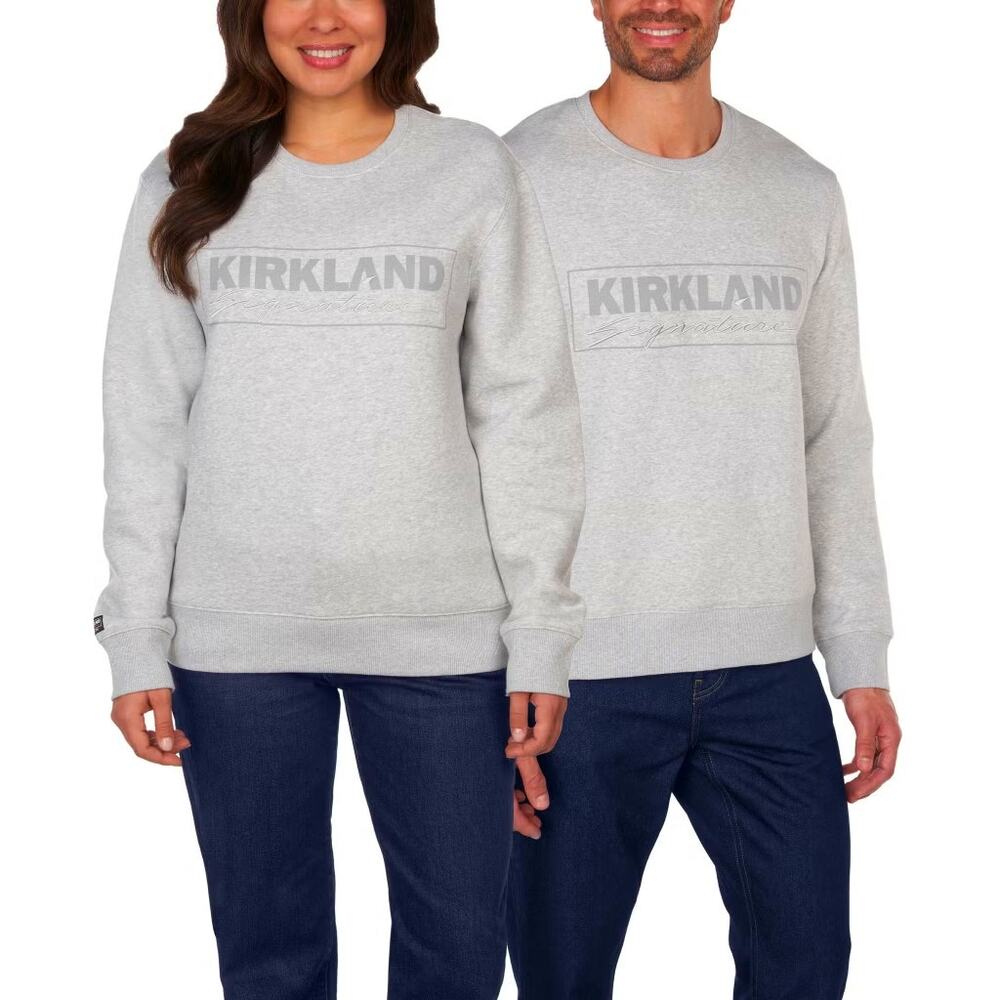 Kirkland Signature Sweatshirt Unisex Logo Crewneck Fleece Men's S / Women's M